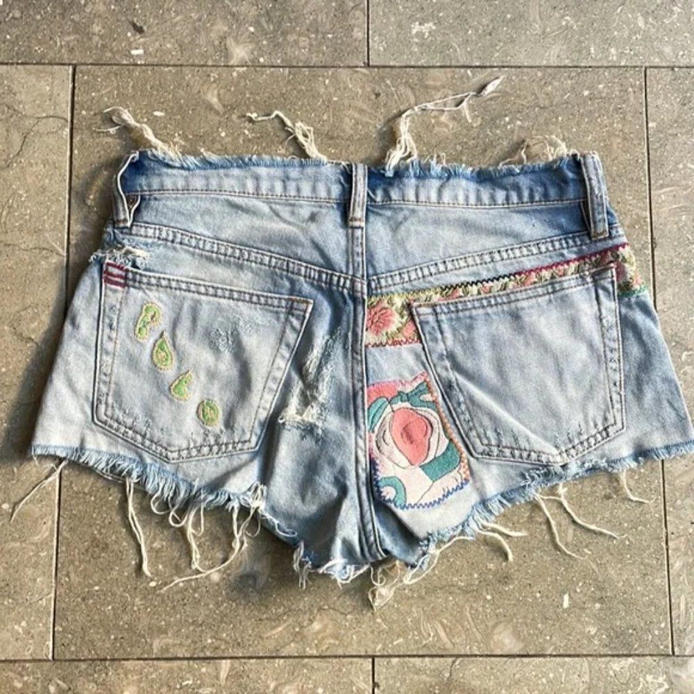 BDG Patchwork Denim Cut Off Shorts